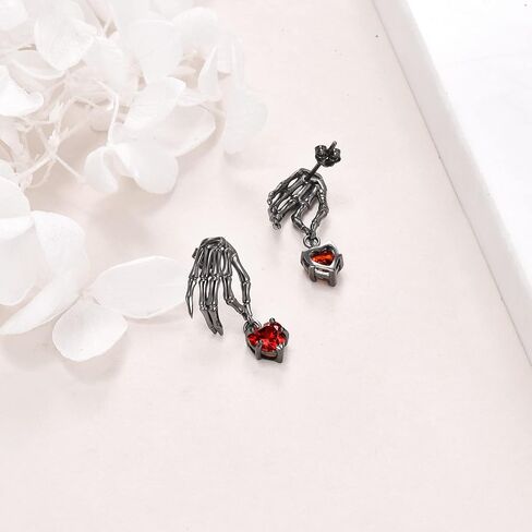 URONE Skull Necklace/Earrings/Bracelet Sterling Silver Skeleton Hand Jewelry Gifts for Women Girls in Saudi Arabia