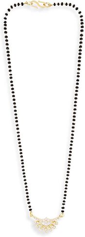 ABDESIGNS Women's Ethnic Gold-Plated American Diamond-Studded & Beaded Mangalsutra in Saudi Arabia