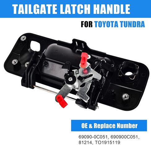 FAERSI مقبض الباب الخلفي مقبض مزلاج الباب الخلفي مع استبدال فتحة الكاميرا الخلفية لسيارة Toyota Tundra 2007-2013 | يستبدل # 69090-0C051، 690900C051، 81214 in Saudi Arabia