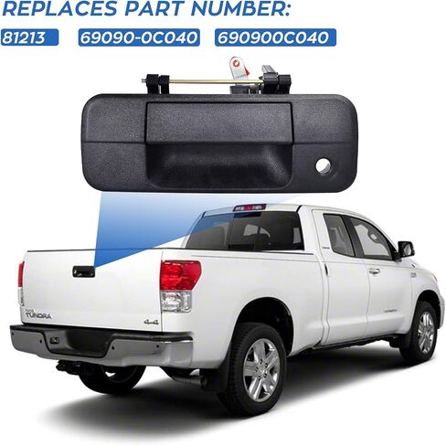 FAERSI مقبض الباب الخلفي مقبض مزلاج الباب الخلفي مع استبدال فتحة الكاميرا الخلفية لسيارة Toyota Tundra 2007-2013 | يستبدل # 69090-0C051، 690900C051، 81214 in Saudi Arabia