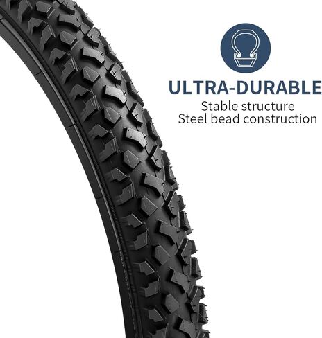 YUNSCM 24" Bike Tires 24 x 2.125/57-507 60TPI and 24" Bike Tubes Schrader Valve with 2 Rim Strips Compatible with Mountain Bike 24x1.75 24x1.95 24x2.10 24x2.125 Bicycle Tires and Tubes (Y-1131) in Saudi Arabia