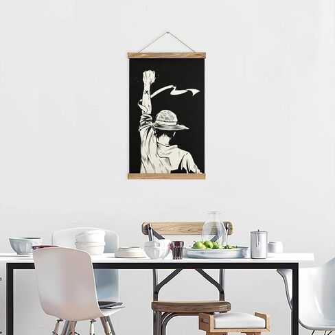 RONIG Anime Poster Wall Hanging Scroll Wooden Frame Poster Canvas Wall Art For Bedroom Decor 13x20in in Saudi Arabia