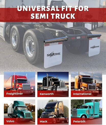 شماعات رفرف الطين المحملة بنابض من الكروم شديدة التحمل مباشرة لشبه الشاحنات | مسافة مسمار 2.5 بوصة، طول 30 بوصة، من الفولاذ المقاوم للصدأ (قطعتان) in Kuwait