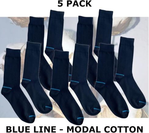 Cotton Dress Socks - Classic and Comfortable Men's Dress Socks for Everyday Wear, NAVY, Size 7-11, 5-Pack in Saudi Arabia