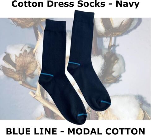 Cotton Dress Socks - Classic and Comfortable Men's Dress Socks for Everyday Wear, NAVY, Size 7-11, 5-Pack in Saudi Arabia