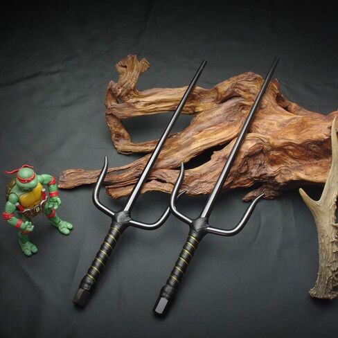 مثمن الفنون القتالية المعدنية Sai متعدد الحجم (أسود وفضي) (أسود، 18 بوصة وحقيبة) in Kuwait