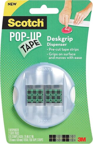 Scotch(R) PopUp Tape Desk Grip Dispenser, 0.75 x 2 Inches, 75 Strips per Pad (2 Pads per Pack) (94-G) in Saudi Arabia