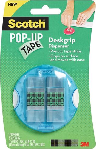 Scotch(R) PopUp Tape Desk Grip Dispenser, 0.75 x 2 Inches, 75 Strips per Pad (2 Pads per Pack) (94-G) in Saudi Arabia