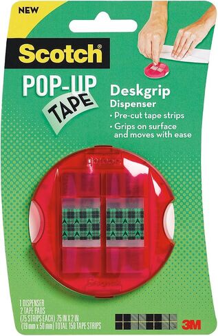 Scotch(R) PopUp Tape Desk Grip Dispenser, 0.75 x 2 Inches, 75 Strips per Pad (2 Pads per Pack) (94-G) in Saudi Arabia
