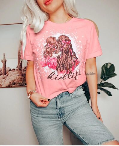 ماما قمصان الأم وأنا مطابقة تي شيرت مضحك أمي ابنة تي شيرت لطيف فتاة الخريف طاقم الرقبة تيز القمم in Kuwait