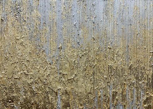 Boiee Art، 30 × 45 بوصة مجردة مرسومة يدويًا باللون الرمادي الذهبي لوحات قماشية فنية جدارية عمودية ذهبية مزخرفة بالحد الأدنى من الأكريليك على لوحة قماشية ممتدة ومؤطرة جاهزة للتعليق in Kuwait