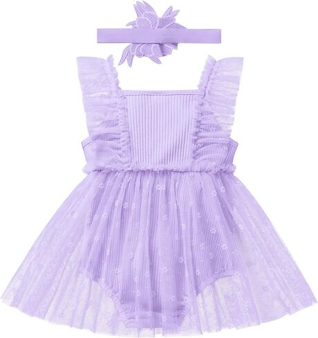 IMEKIS Newborn Baby Girl 1st Birthday Outfit Floral Romper Dress Tulle Cake Smash Photo Shoot in Saudi Arabia