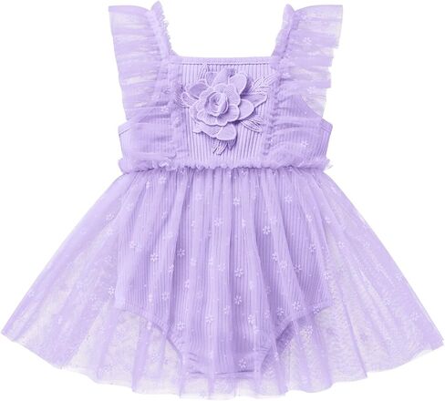 IMEKIS Newborn Baby Girl 1st Birthday Outfit Floral Romper Dress Tulle Cake Smash Photo Shoot in Saudi Arabia