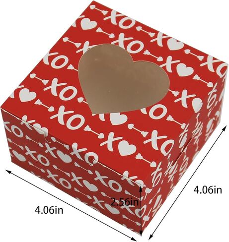 صناديق عيد الحب - 24 قطعة من صناديق عيد الحب لمعجنات العطلات، والكعك، والدونات، والكب كيك، والكمأة، والكعك، وحفلات الفصل الدراسي، وتقديم هدايا زملاء العمل in Kuwait