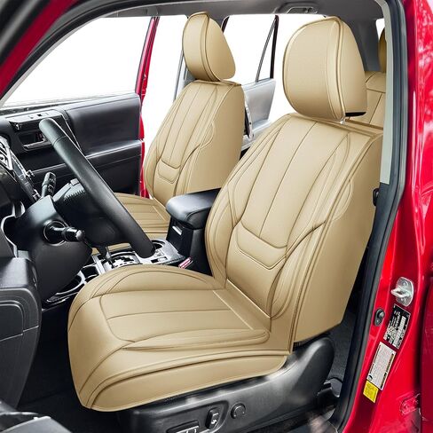 أغطية مقاعد إكسسوارات OASIS AUTO Toyota 4Runner 2010-2025 وسادة حماية من الجلد مناسبة حسب الطلب (مجموعة كاملة ممتازة، أسمر ضارب للصفرة) in Saudi Arabia
