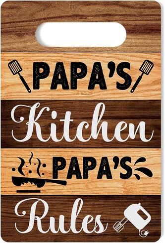 Farmhouse Kitchen Decor, Kitchen Signs Wall Decor, Dad's Kitchen Is The Heart of The Home Wood Sign, Fathers Day Thank You Gifts for Dad, Dads Birthday Gifts Ideas 8 x 12 Inch in Kuwait