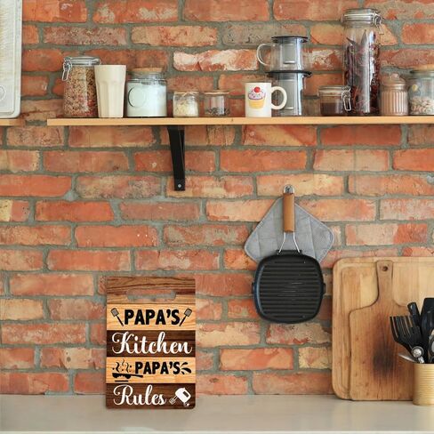 Farmhouse Kitchen Decor, Kitchen Signs Wall Decor, Dad's Kitchen Is The Heart of The Home Wood Sign, Fathers Day Thank You Gifts for Dad, Dads Birthday Gifts Ideas 8 x 12 Inch in Kuwait
