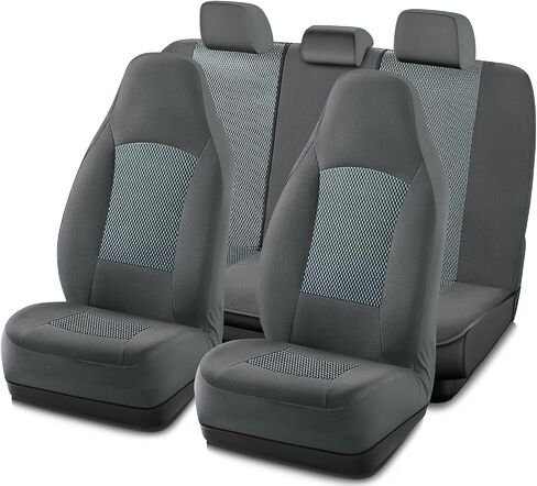 Road Comforts Car Seat Covers, Bucket Embossed Gray Velour Seat Covers, High Back Auto Front Seat Covers for Cars, Trucks, Jeep, Van, SUV, Airbag Compatible in Saudi Arabia