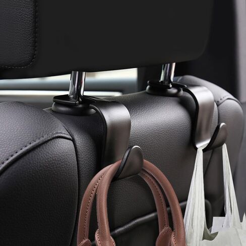 حامل مناديل السيارة من AFUNTA، حامل مناديل المقعد الخلفي للسيارة، صندوق مناديل جلدي للسيارة، مع قطعتين من خطافات السيارة للسيارة (أسود) in Kuwait
