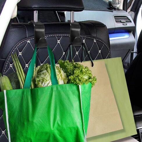 حامل مناديل السيارة من AFUNTA، حامل مناديل المقعد الخلفي للسيارة، صندوق مناديل جلدي للسيارة، مع قطعتين من خطافات السيارة للسيارة (أسود) in Kuwait