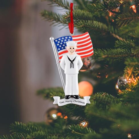 MAXORA US Airforce Ornament，Personalized Soldier Military Christmas Ornaments, Airforce Soldier Holiday Ornament, Airforce Ornament with American Flag，Patriotic Ornaments for Veteran in Saudi Arabia