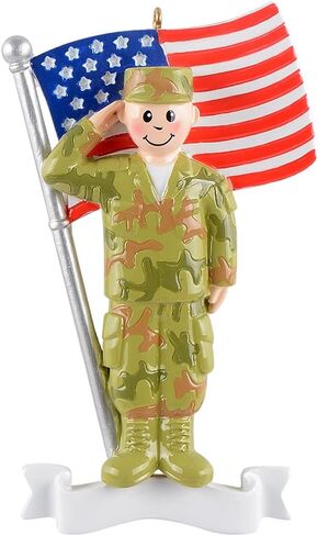 MAXORA US Airforce Ornament，Personalized Soldier Military Christmas Ornaments, Airforce Soldier Holiday Ornament, Airforce Ornament with American Flag，Patriotic Ornaments for Veteran in Saudi Arabia