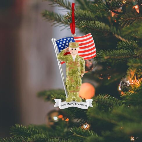 MAXORA US Airforce Ornament，Personalized Soldier Military Christmas Ornaments, Airforce Soldier Holiday Ornament, Airforce Ornament with American Flag，Patriotic Ornaments for Veteran in Saudi Arabia