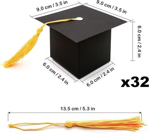 32 Pcs Graduation cap gift box Graduation party favors mini cap candy boxes Class of 2026 Grad hat favor boxes for Graduation party decoration supplies in Saudi Arabia