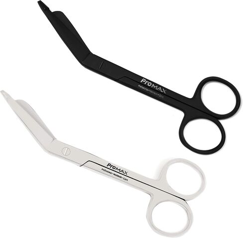 Medical and Nursing Lister Bandage Scissors ;-Mirror Finish and Black Titanium -Supreme Grade, Made of 100% Surgical Stainless Steel, 5.5 Inch-140-10034P2BM (Black Titanium & Mirror Finish Pack Of 2) in Saudi Arabia