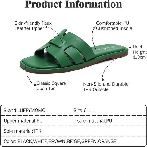Luffymomo Womens Slip on Flat Sandals Comfortable Summer Casual Slides Sandals in Saudi Arabia