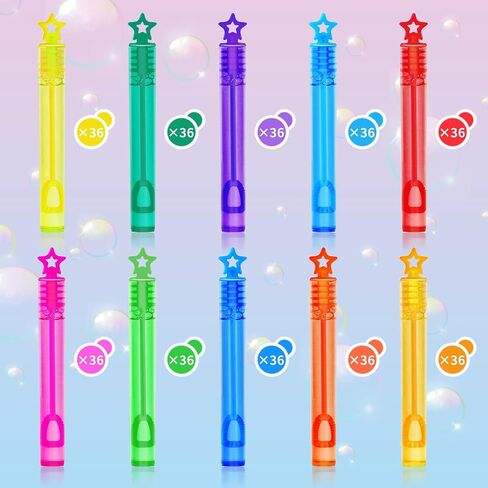 360 Piece Mini Bubble Wands in 10 Colors, Party Favors Bulk for Kids, Themed Birthday, Carnival, Wedding, Classroom Prizes, Summer Outdoor Gifts for Boys Girls, Ideal Goodies Bags Stuffer in Saudi Arabia