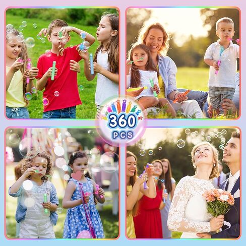 360 Piece Mini Bubble Wands in 10 Colors, Party Favors Bulk for Kids, Themed Birthday, Carnival, Wedding, Classroom Prizes, Summer Outdoor Gifts for Boys Girls, Ideal Goodies Bags Stuffer in Saudi Arabia