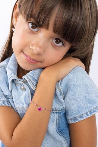 UNICORNJ Sterling Silver 925 Bracelet for Girls Charm with Enamel Beaded Chain 6.25" in Saudi Arabia