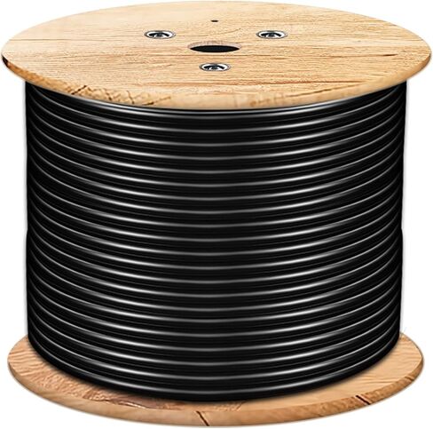 Cat7 Ethernet Cable 650ft Pure Copper: Fluke Tested Cat 7 Easy Pull Cable, Triple Shielded CMR, Outdoor/Indoor Direct Burial in Wall, POE Ethernet Wire, 10G 1000Mhz Roll Spool in Kuwait
