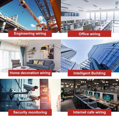 Cat7 Ethernet Cable 650ft Pure Copper: Fluke Tested Cat 7 Easy Pull Cable, Triple Shielded CMR, Outdoor/Indoor Direct Burial in Wall, POE Ethernet Wire, 10G 1000Mhz Roll Spool in Kuwait