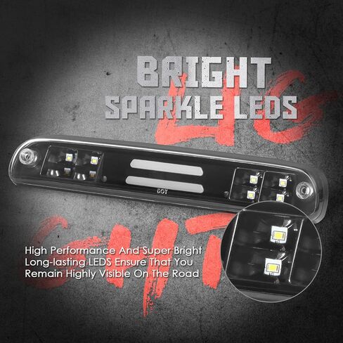 High Mount 3rd Stop Light Assemblies, Compatible with 1999-2016 Ford Super Duty/Ranger/Mazda B-Series Third Center Cargo Reverse Rear LED Brake Light Bar Taillight (Black Smoke) in Saudi Arabia