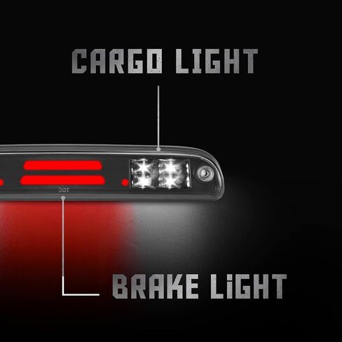 High Mount 3rd Stop Light Assemblies, Compatible with 1999-2016 Ford Super Duty/Ranger/Mazda B-Series Third Center Cargo Reverse Rear LED Brake Light Bar Taillight (Black Smoke) in Saudi Arabia