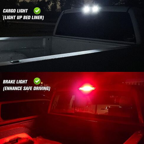 Fit for Chevy Silverado & for GMC Sierra 1500 2500 3500 HD Classic 1999-2007, LED Third 3rd Brake Light Rear Cargo Lamp High Mount Stop light with Gasket (Clear Lens) in Saudi Arabia