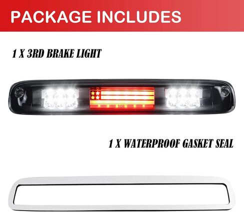 Fit for Chevy Silverado & for GMC Sierra 1500 2500 3500 HD Classic 1999-2007, LED Third 3rd Brake Light Rear Cargo Lamp High Mount Stop light with Gasket (Clear Lens) in Saudi Arabia