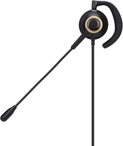 سماعة رأس لمركز الاتصال، سماعة رأس للهاتف اللاسلكي H1000-RJ9، سماعة رأس مثبتة في الخلف مزودة بخاصية إلغاء الضوضاء مزودة بميكروفون، للهاتف (بدون محول) in Kuwait