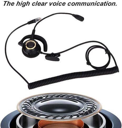 سماعة رأس لمركز الاتصال، سماعة رأس للهاتف اللاسلكي H1000-RJ9، سماعة رأس مثبتة في الخلف مزودة بخاصية إلغاء الضوضاء مزودة بميكروفون، للهاتف (بدون محول) in Kuwait