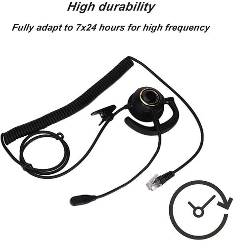 سماعة رأس لمركز الاتصال، سماعة رأس للهاتف اللاسلكي H1000-RJ9، سماعة رأس مثبتة في الخلف مزودة بخاصية إلغاء الضوضاء مزودة بميكروفون، للهاتف (بدون محول) in Kuwait