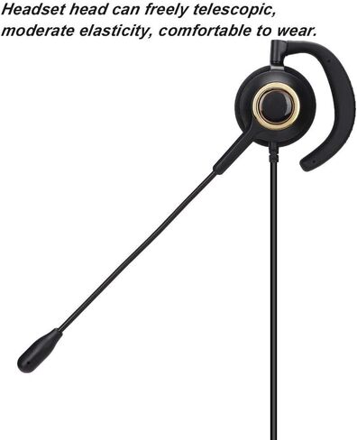 سماعة رأس لمركز الاتصال، سماعة رأس للهاتف اللاسلكي H1000-RJ9، سماعة رأس مثبتة في الخلف مزودة بخاصية إلغاء الضوضاء مزودة بميكروفون، للهاتف (بدون محول) in Kuwait