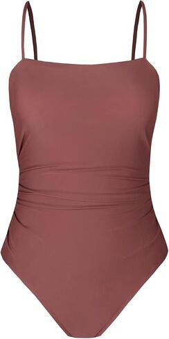 CUPSHE Women's One Piece Bathing Suit Swimsuit Square Neck Spaghetti Adjustable Straps Back Cutout Long Torso in Saudi Arabia