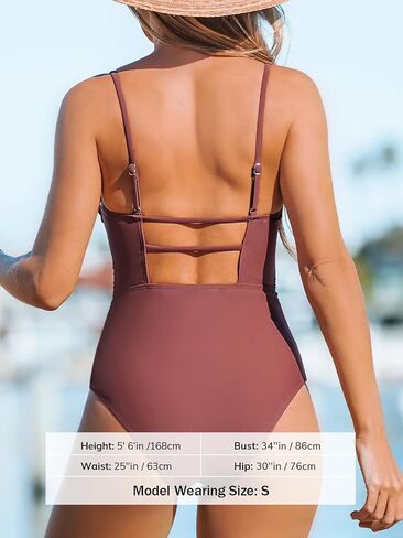 CUPSHE Women's One Piece Bathing Suit Swimsuit Square Neck Spaghetti Adjustable Straps Back Cutout Long Torso in Saudi Arabia