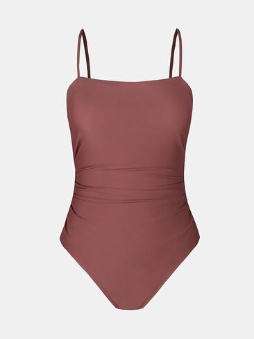 CUPSHE Women's One Piece Bathing Suit Swimsuit Square Neck Spaghetti Adjustable Straps Back Cutout Long Torso in Saudi Arabia