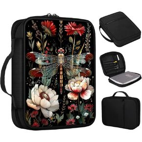 Bible Cover, Brown Cow Hide Print Bible Case with Handle and Zippered Pocket Standard Size Holy Bible Bag Women Gifts, Church Bag Portable Bible Carrying Book Case for Bible Study