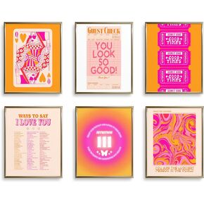 لوحة فنية جدارية كلاسيكية عصرية من TwoDays، ديكور جمالي لغرفة بريبي باللون الوردي، ملصق لطيف للفتيات المراهقات في شقة Lucky Queen، صور تأكيد غير تقليدية، مطبوعات أرقام الملاك (8 بوصة × 10 بوصة، مجموعة من 6 قطع، غير مؤطرة) in Kuwait