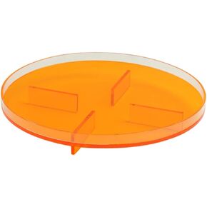 Acrylic Orange Jewelry Display Tray, 7" Round, 4 Compartments