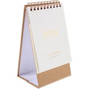 STOBOK 2024 Desk Calendar Stand Up Desktop Year Calendar Organizer Flip Daily Scheduler Monthly Pages Easel Calendar (white) in Saudi Arabia